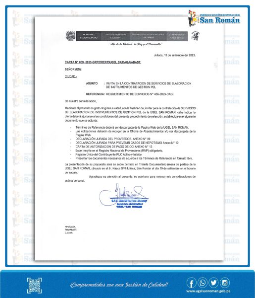 INVITA A PARTICIPAR EN LA CONTRATACION DE SERVICIOS DE ELABORACION DE