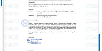 INSTRUCTIVO DE REDES EDUCATIVAS DEL NIVEL DE EDUCACIÓN INICIAL DEL ÁMBITO DE LA UGEL SAN ROMÁN 2024