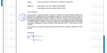 COMUNICA CRONOGRAMA DE REDISTRIBUCIÓN DE MATERIALES EDUCATIVOS 2024