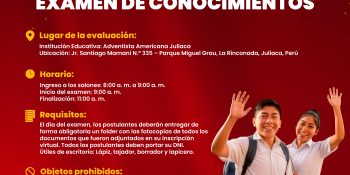 Lista de postulantes aptos para el Examen de Conocimientos – Proceso complementario de admisión I.E.S. Ingenieritos del Perú “Eduardo de Habich”