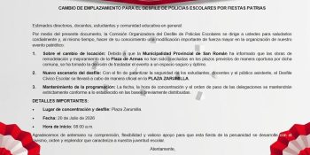 Reprogramación del Desfile de Policías Escolares por Fiestas Patrias
