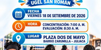 Participación en el Izamiento del Pabellón Nacional de los CETPRO públicos y privados de la jurisdicción de la UGEL San Román, por conmemoración de la Semana Técnica y aniversario de la Educación Técnico-Productiva